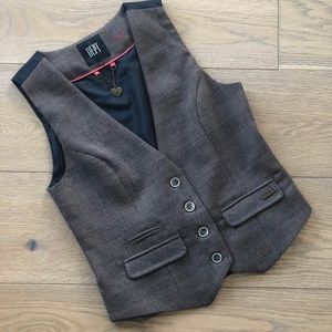 D.E.P.T. 4 button fitted Plaid Vest